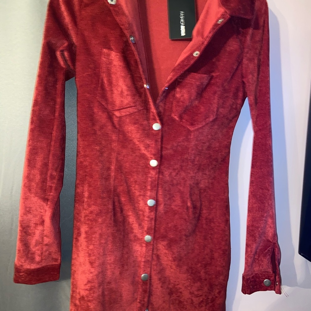 Fashion nova cordoroy shirt dress